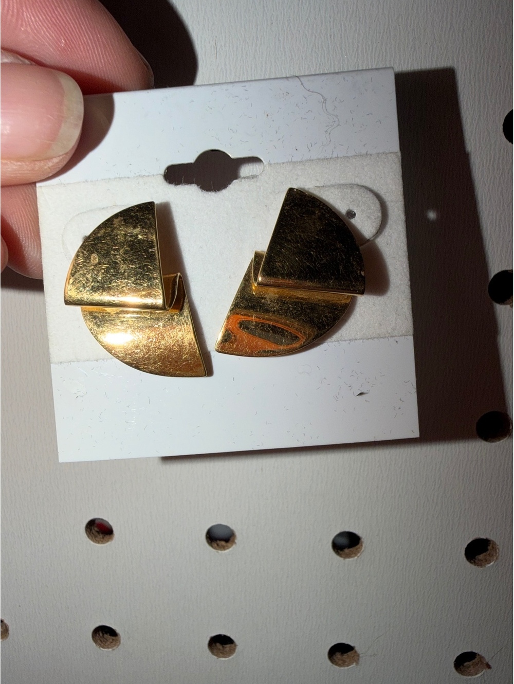 Vintage Gold Tone Geometric Studs